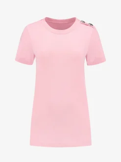 T-shirt met knopen op de schouder