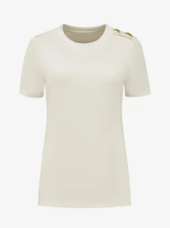 T-shirt met knopen op de schouder