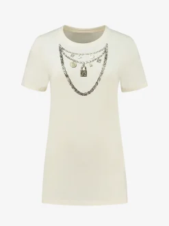 T-shirt met print van ketting