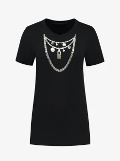 T-shirt met print van ketting