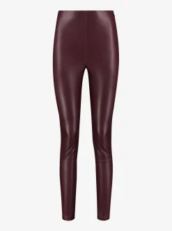 Vegan leren broek met hoge taille