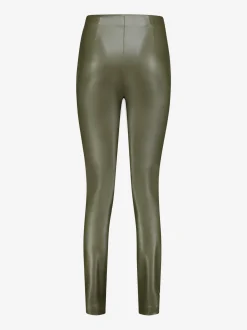 Vegan leren broek met hoge taille