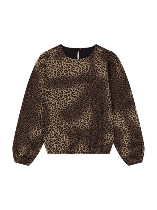 Wijdvallende blouse met panterprint