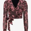 Wikkeltop met rozen- en slangenprint