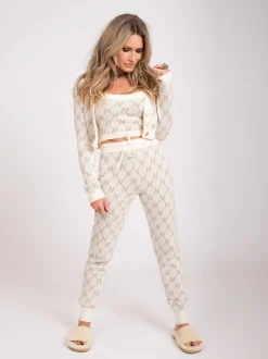 Zachte broek met logo patroon