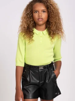 Zachte polo met elastieken tailleband